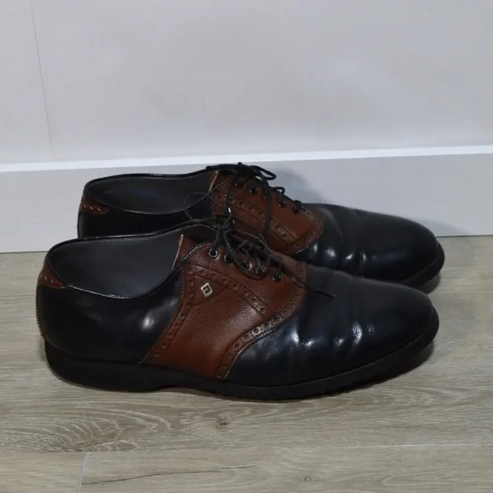 Footjoy Classics Men's Leather Black & Brown Wingtip Oxfords Size 11 EE Golf